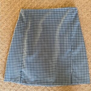 Brandy Melville Blue Checkered Pencil Skirt